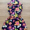 fernandaramoskids com br Vestido Infantil Feminino Curto Estampa Floral Fundo Azul Marinho 2