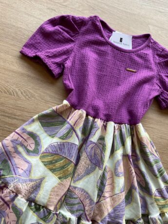 fernandaramoskids com br Vestido Infantil Feminino Curto Fúcsia Estampado 1