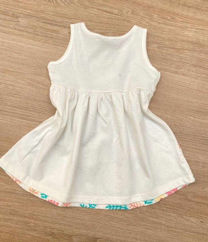 fernandaramoskids com br Vestido Infantil Feminino de Malha Estampado Fundo Off White 2