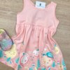 fernandaramoskids com br Vestido Infantil Feminino de Malha Estampado Fundo Salmão 1