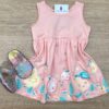 Vestido Infantil Feminino de Malha Estampado Fundo Salmão Fernanda Ramos Kids