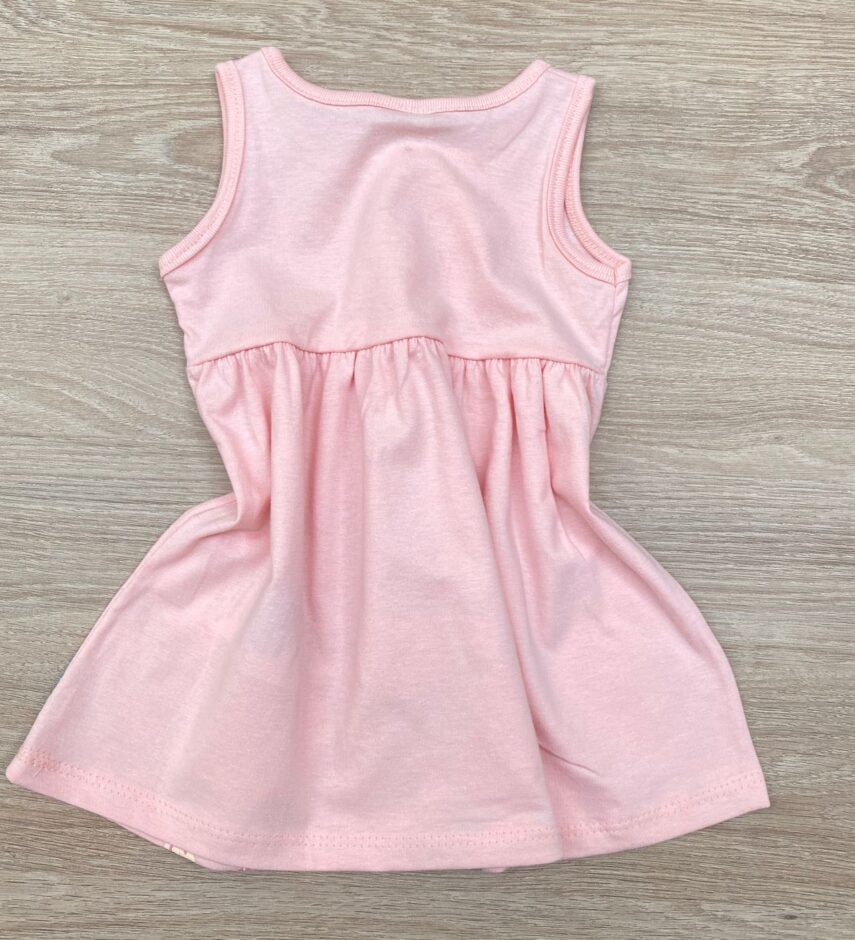 fernandaramoskids com br Vestido Infantil Feminino de Malha Estampado Fundo Salmão 2