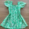 fernandaramoskids com br Vestido Infantil Feminino em Malha Florence Estampado Verde 2