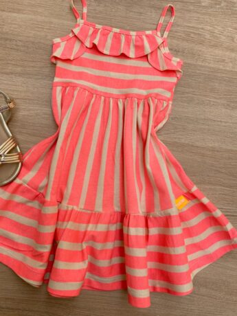 fernandaramoskids com br Vestido Infantil Feminino em Meia Malha de Alcinha Pink Flúor 1
