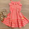 Vestido Infantil Feminino em Meia Malha de Alcinha Pink Flúor Fernanda Ramos Kids
