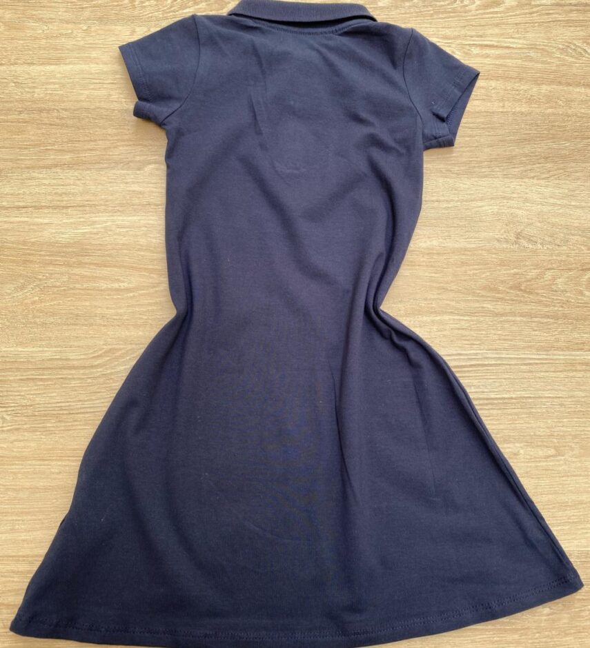 fernandaramoskids com br Vestido Infantil Feminino Gola Polo com Botões Azul Marinho 1