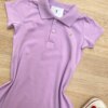 fernandaramoskids com br Vestido Infantil Feminino Gola Polo com Botões Lilás 1