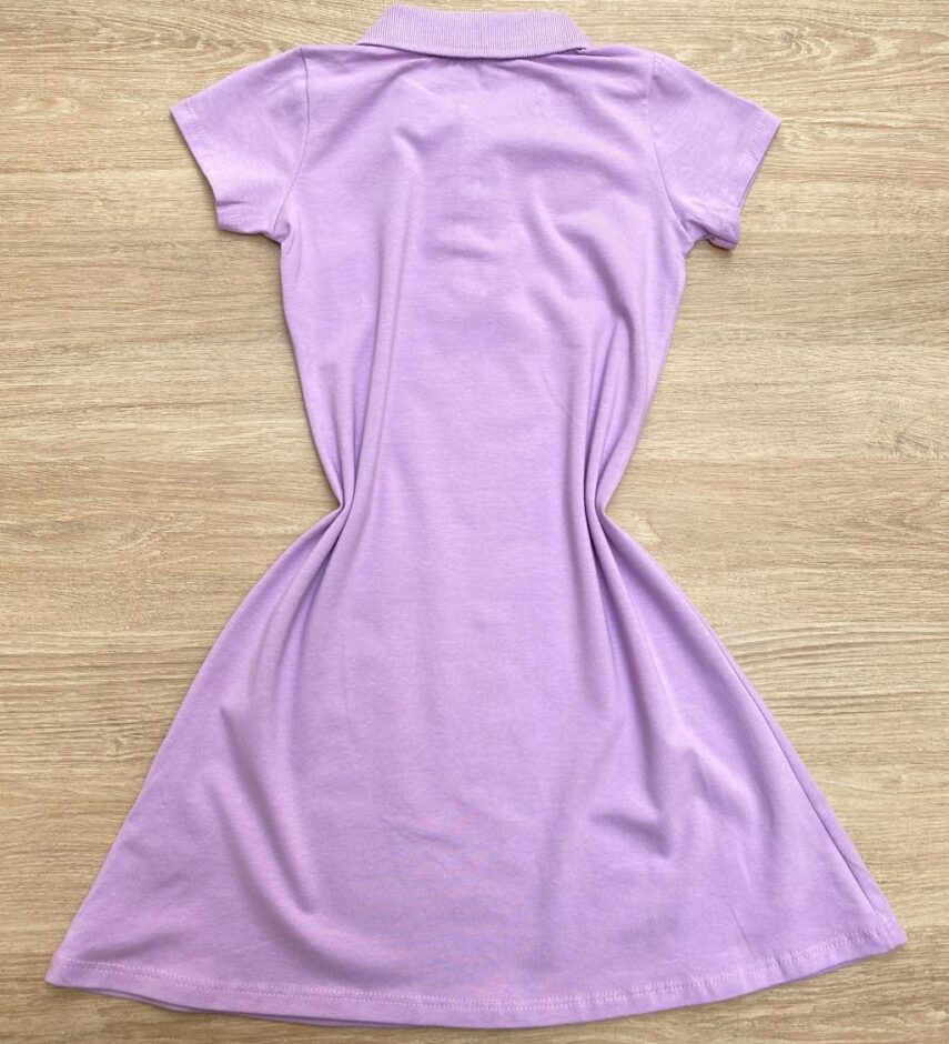 fernandaramoskids com br Vestido Infantil Feminino Gola Polo com Botões Lilás 2