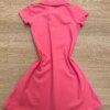 fernandaramoskids com br Vestido Infantil Feminino Gola Polo com Botões Rosa 2