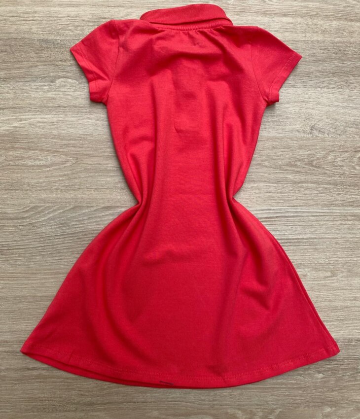 fernandaramoskids com br Vestido Infantil Feminino Gola Polo com Botões Rosa Escuro 2