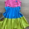 fernandaramoskids com br Vestido Infantil Feminino Marias Rosa, Azul e Verde 1