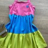 fernandaramoskids com br Vestido Infantil Feminino Marias Rosa, Azul e Verde 2