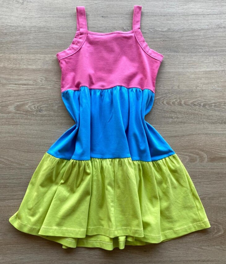 fernandaramoskids com br Vestido Infantil Feminino Marias Rosa, Azul e Verde 3