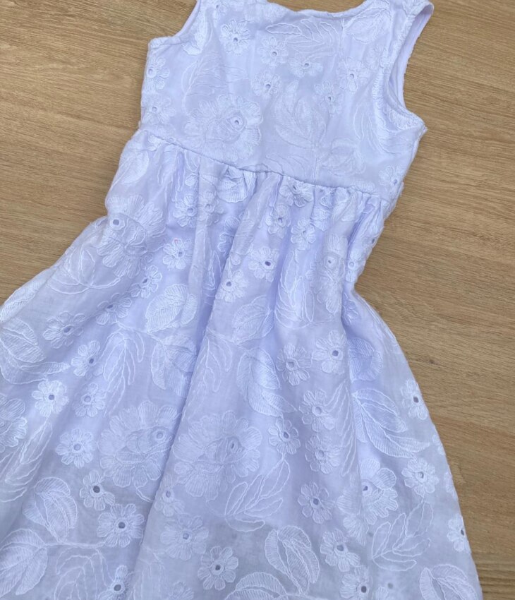fernandaramoskids com br Vestido Infantil Feminino Midi Bordado Branco 1