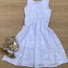 Vestido Infantil Feminino Midi Bordado Branco Fernanda Ramos Kids