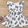 Vestido Infantil Feminino Ribana Cross Estampado Off White Fernanda Ramos Kids