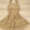 fernandaramoskids com br Vestido Infantil Feminino Soltinho Alça com Babado Animal Print Bege 2
