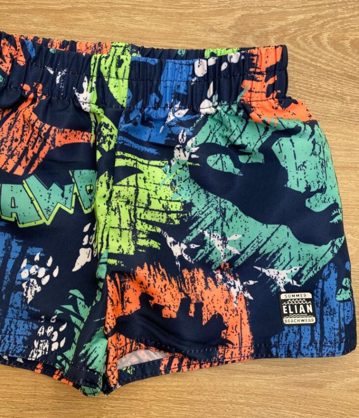 fernandaramoskids com br Bermuda Infantil Masculina Azul Estampada com Dinossauros1