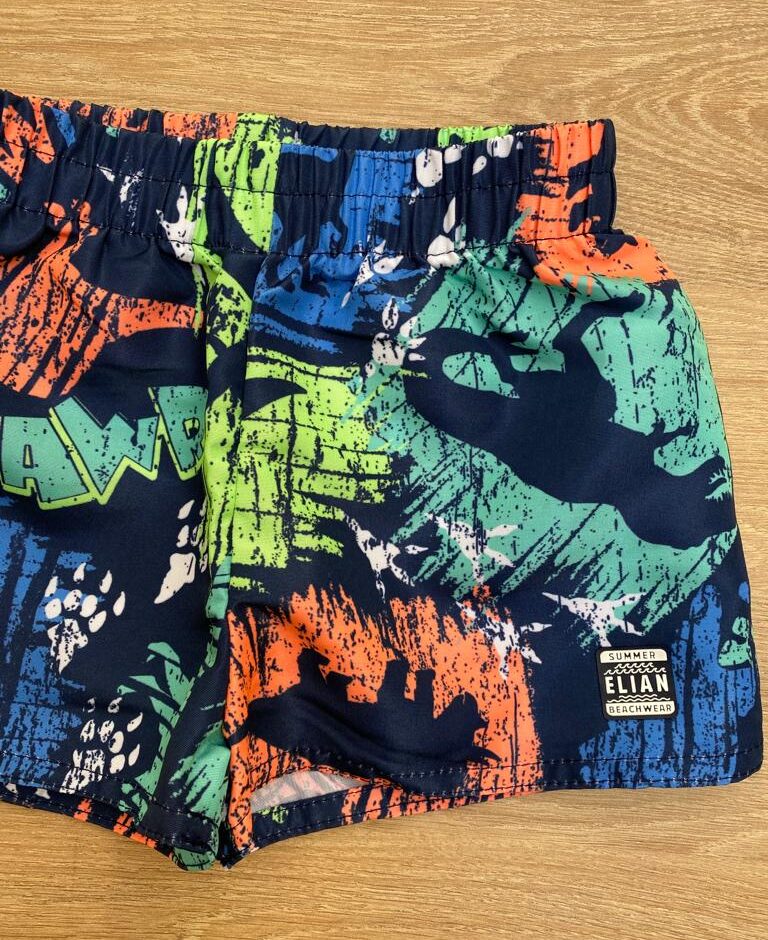 fernandaramoskids com br Bermuda Infantil Masculina Azul Estampada com Dinossauros1