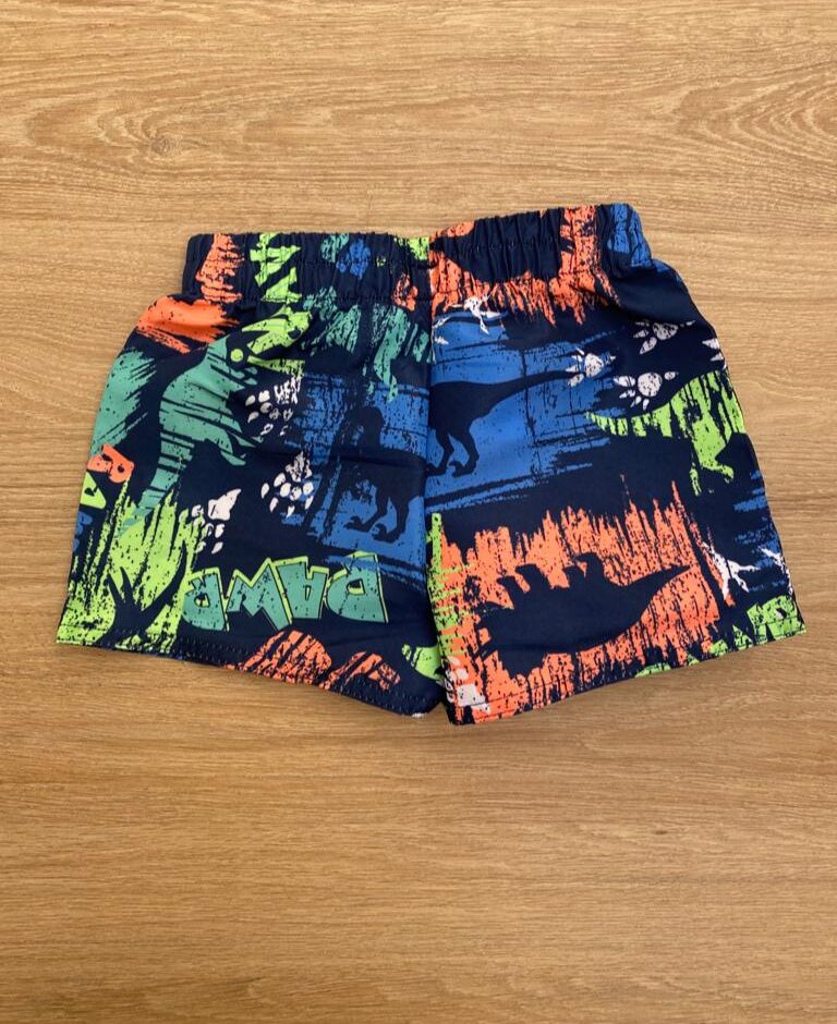 fernandaramoskids com br Bermuda Infantil Masculina Azul Estampada com Dinossauros2