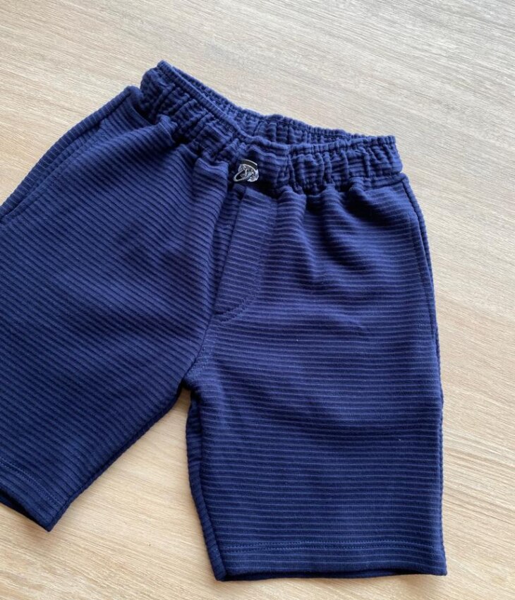 fernandaramoskids com br Bermuda Infantil Masculina Azul Marinho com Bolsos1