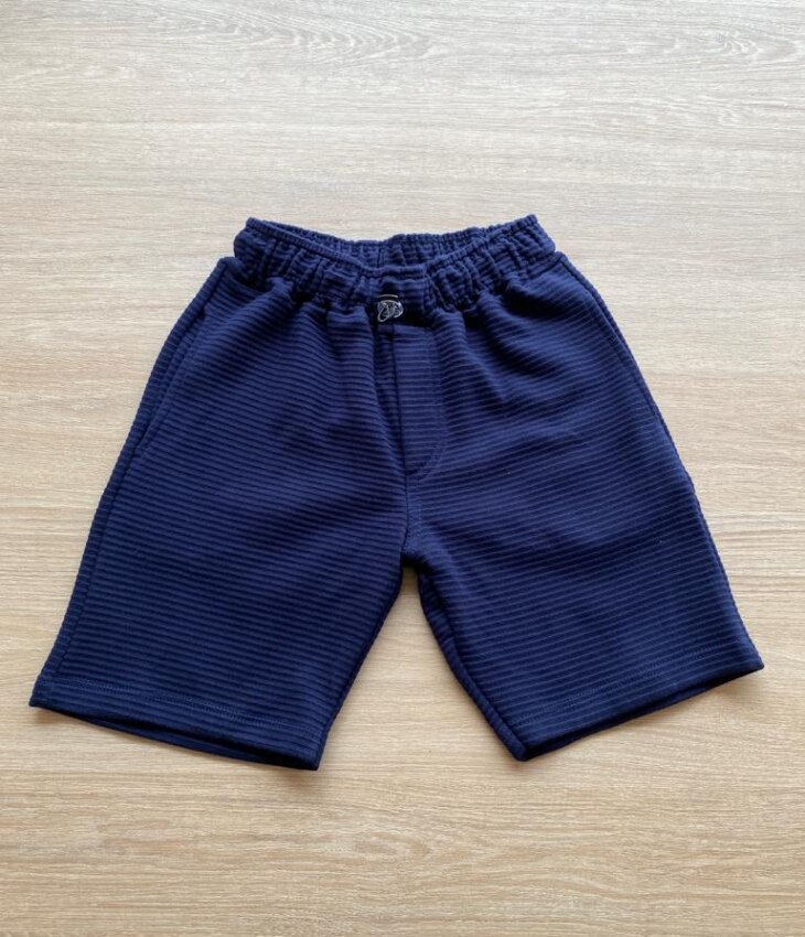 Bermuda Infantil Masculina Azul Marinho com Bolsos Fernanda Ramos Kids