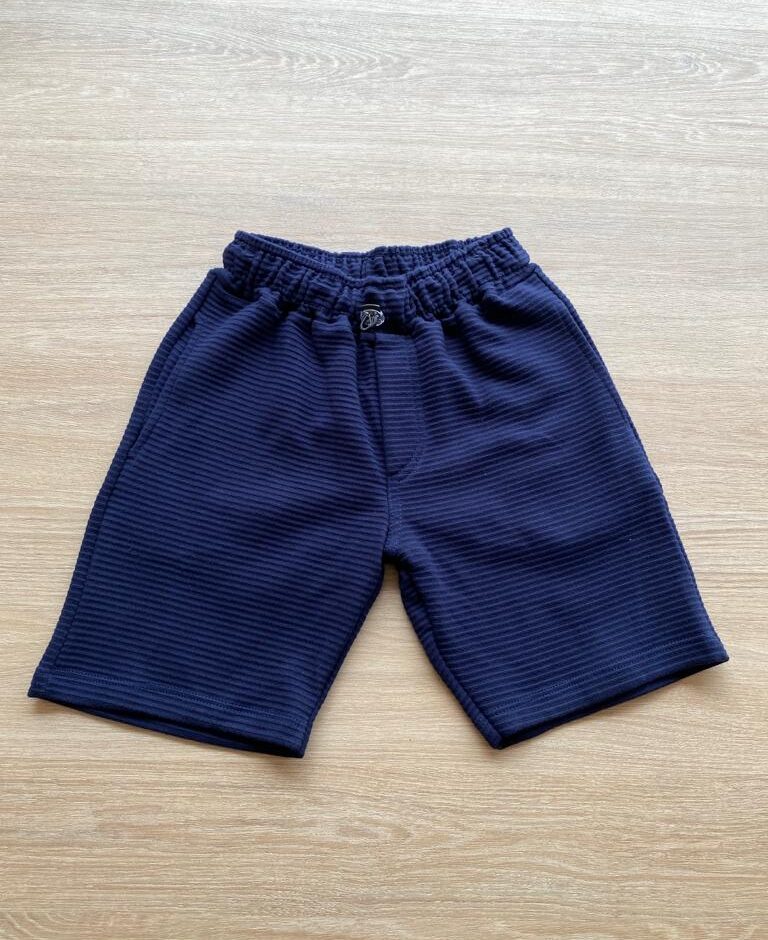 Bermuda Infantil Masculina Azul Marinho com Bolsos Fernanda Ramos Kids