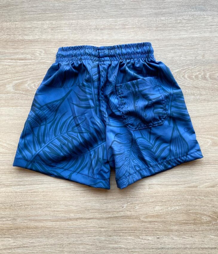 fernandaramoskids com br Bermuda Infantil Masculina Estampada Folhagem Azul 2