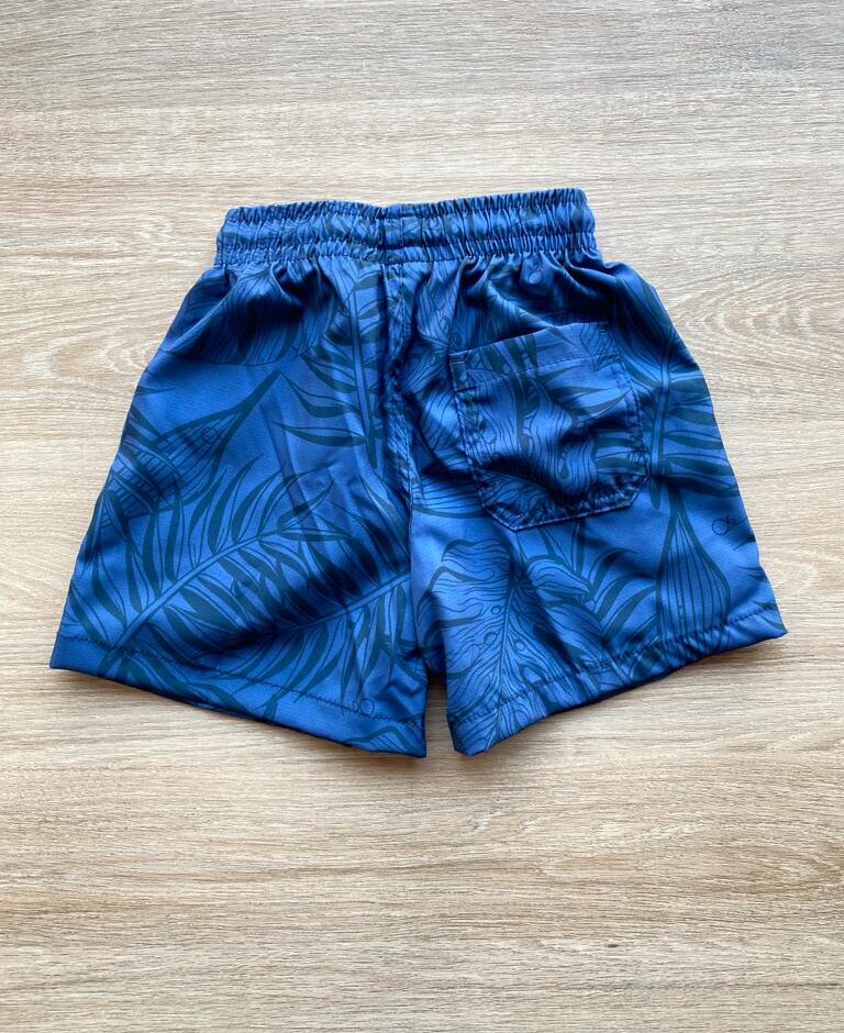 fernandaramoskids com br Bermuda Infantil Masculina Estampada Folhagem Azul 2