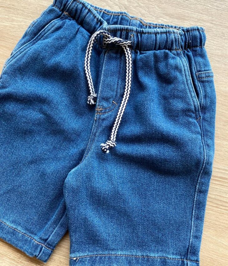 fernandaramoskids com br Bermuda Infantil Masculina Jeans Médio com Cordão e Bolsos1