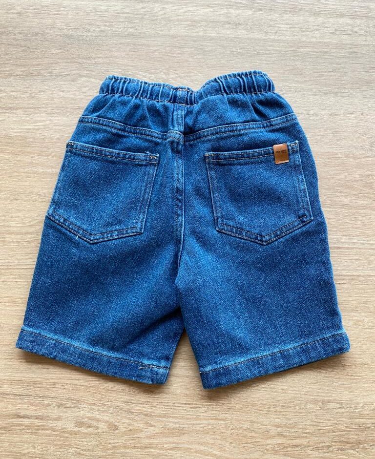fernandaramoskids com br Bermuda Infantil Masculina Jeans Médio com Cordão e Bolsos2