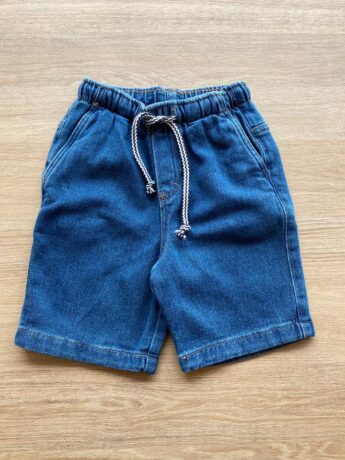 Bermuda Infantil Masculina Jeans Médio com Cordão e Bolsos Fernanda Ramos Kids