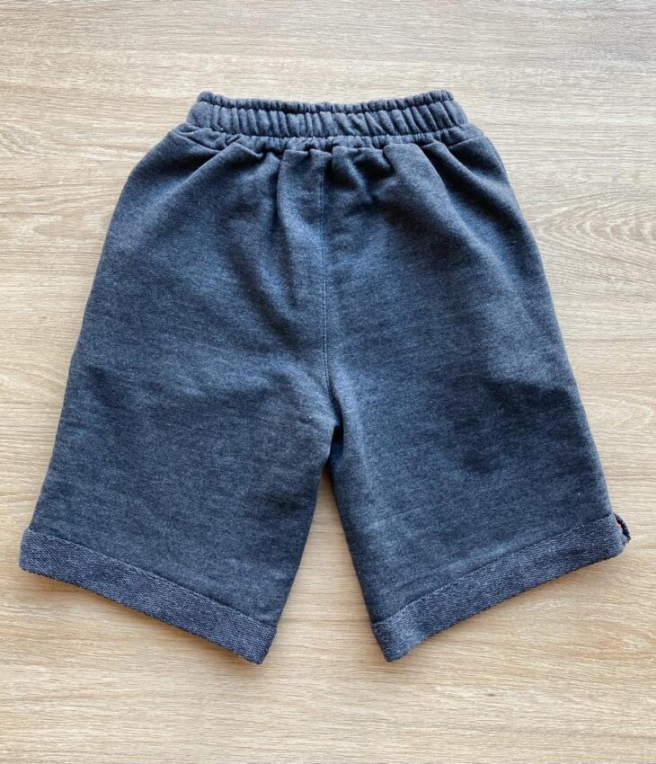fernandaramoskids com br Bermuda Infantil Masculina Moletom Cinza Escuro com Cordão4