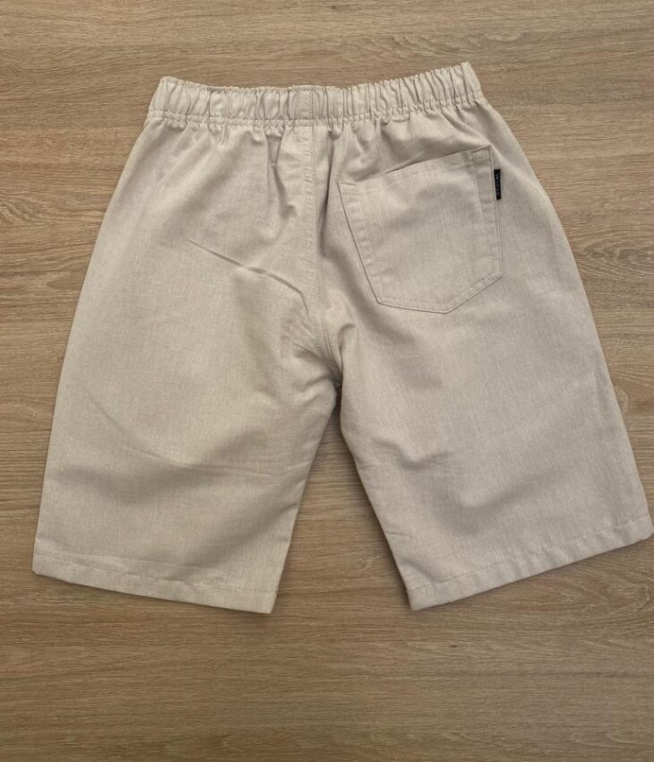 fernandaramoskids com br Bermuda Masculina Infantil Casual Ogochi Bege2