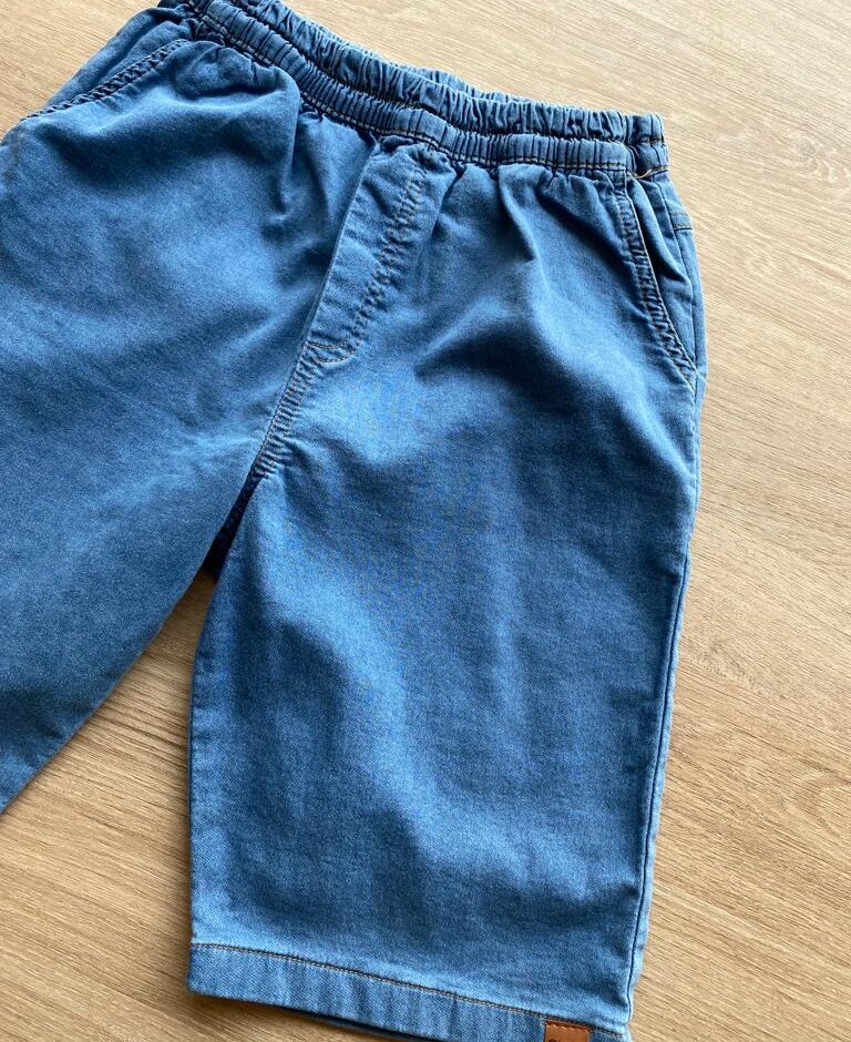fernandaramoskids com br Bermuda Masculina Infantil Jeans Lavagem Média com Bolsos1