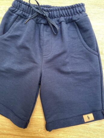 fernandaramoskids com br Bermuda Masculina Infantil Moletom Azul Marinho com Cordão1