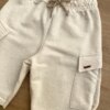 fernandaramoskids com br Bermuda Masculina Infantil Moletom Cru com Cordão e Bolsos1