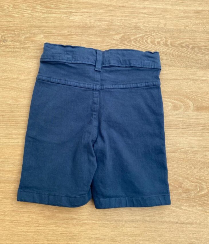 fernandaramoskids com br Bermuda Masculina Infantil Sarja Azul com Botão2