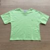 Blusa Cropped Feminina Infantil Manga Curta Verde com Detalhe de Flor Fernanda Ramos Kids