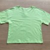 fernandaramoskids com br Blusa Cropped Feminina Infantil Manga Curta Verde com Detalhe de Flor2