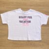 Blusa Cropped Infantil Feminino Summer Branco Fernanda Ramos Kids