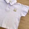 fernandaramoskids com br Blusa Manga Curta Infantil Feminina Branca Gola Polo Manga com Babado1
