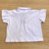 fernandaramoskids com br Blusa Manga Curta Infantil Feminina Branca Gola Polo Manga com Babado2