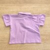 fernandaramoskids com br Blusa Manga Curta Infantil Feminina Lilás Gola Polo Manga com Babado2