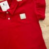 fernandaramoskids com br Blusa Manga Curta Infantil Feminina Vermelha Gola Polo Manga com Babado1