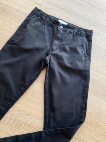fernandaramoskids com br Calça Masculina Infantil Chino Sarja Preta com Bolsos1