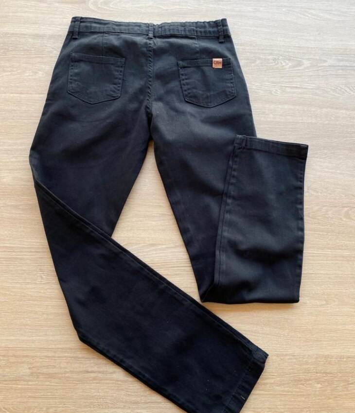 fernandaramoskids com br Calça Masculina Infantil Chino Sarja Preta com Bolsos2
