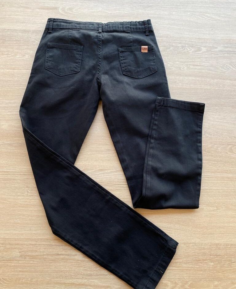 fernandaramoskids com br Calça Masculina Infantil Chino Sarja Preta com Bolsos2