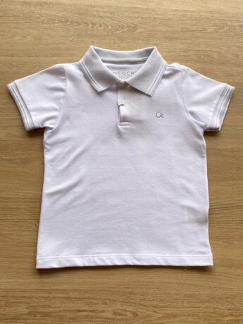 Camiseta Infantil Masculina Casual Slim Ogochi Gola Polo Branca Fernanda Ramos Kids