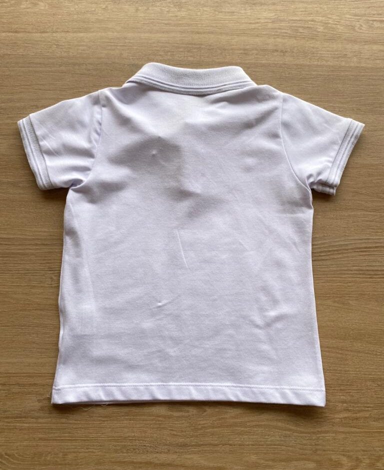 Camiseta Infantil Masculina Casual Slim Ogochi Gola Polo Branca da Fernanda Ramos Kids Fernanda Ramos Kids